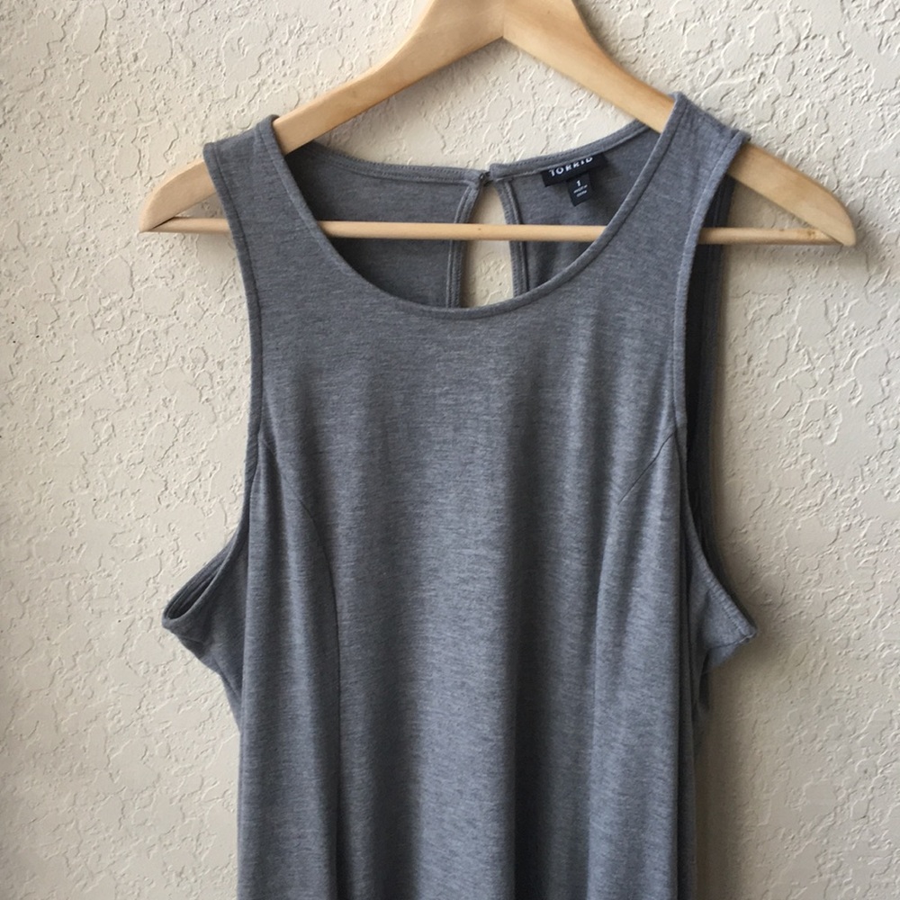 Torrid Grey Jersey Handkerchief Trapeze Dress - Picture 2 of 5